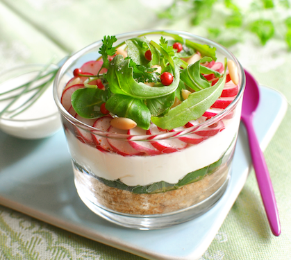 Recette de Cheese-cake revisité au chèvre frais et légumes croquants