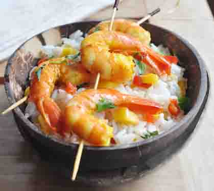 Recette de Brochettes de gambas au gingembre