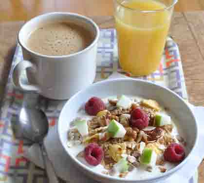 Recette de Café au lait et muesli maison