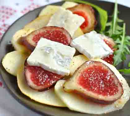 Recette de Carpaccio de fruits de saison au bleu 