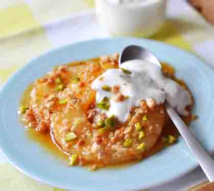 Recette de Chaud froid d’ananas croustillant et sa sauce au yaourt