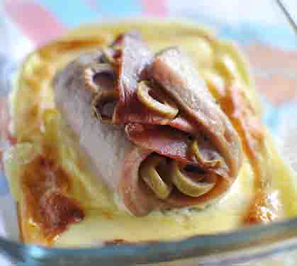 Recette de Cordon bleu en gratin aux olives vertes