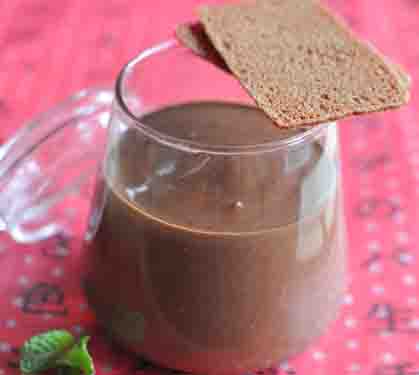 Recette de Verrine de chocolat mentholé, tuile craquante au cacao