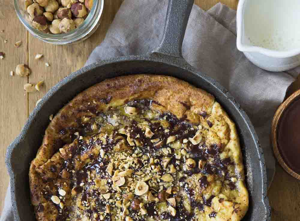 Recette de Crêpes soufflées au chocolat et aux noisettes