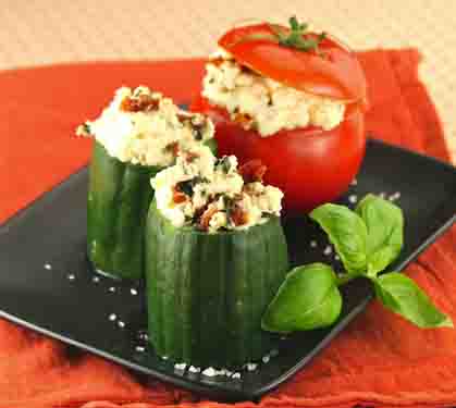 Recette de Duo de crudités farci à la Brousse de brebis Lou Pérac