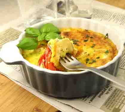 Recette de Flan tomates chèvre basilic