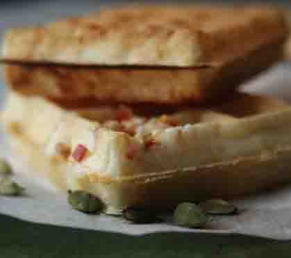 Recette de Gaufres salées au jambon de montagne et au Beaumont de Savoie