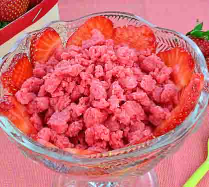 Recette de Granité aux fraises