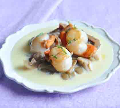 Recette de Noix de Saint-Jacques aux pleurottes