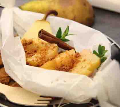 Recette de Papillote de poires aux spéculoos