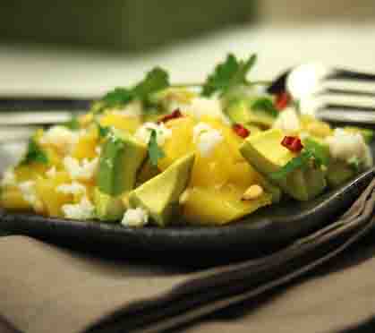 Recette de Salade mangue, avocat, crabe et citron vert