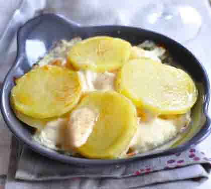 Recette de Gratin de pommes de terre boulangères au Chaussée aux Moines