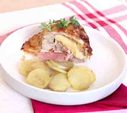 Recette de Rôti de porc au bacon et raclette