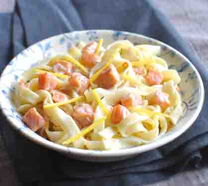 Recette de Tagliatelles au citron et au saumon