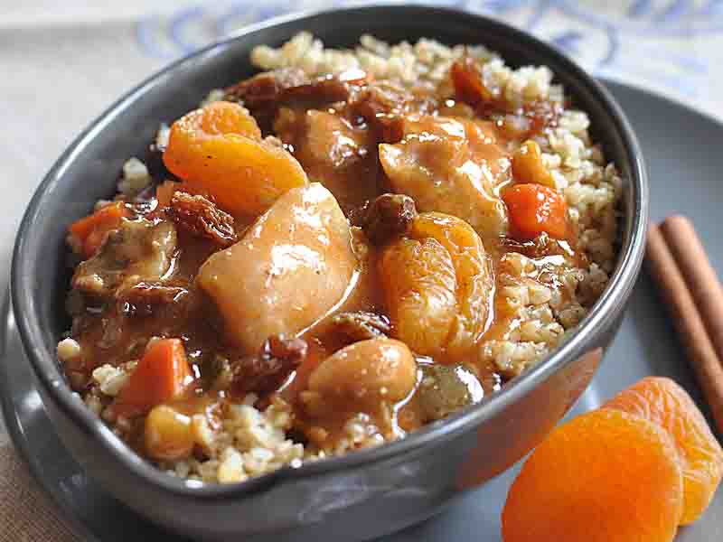 Recette de Tajine de poulet aux abricots