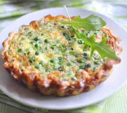 Recette de Tartelettes aux petits pois et 3 fromages