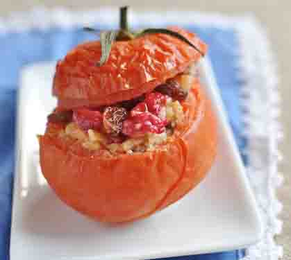 Recette de Tomates confites aux fruits frais et secs