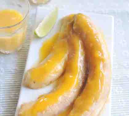 Recette de Trio de bananes caramélisée, coulis exotique