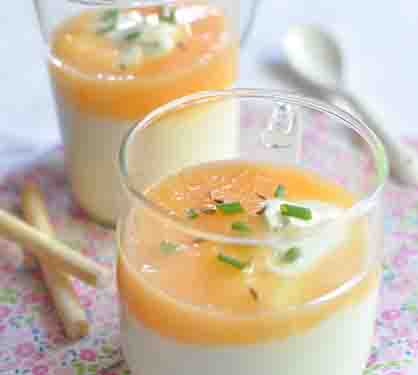 Recette de Velouté au Yaourt à la Grecque et melon