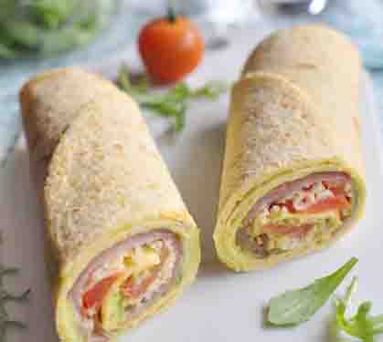 Recette de Wraps jambon et 3 fromages