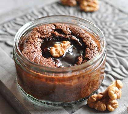 Recette de Coulant au chocolat fourré aux noix