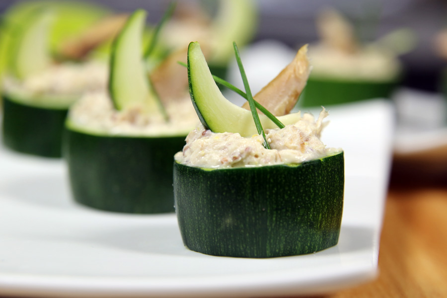 Courgettes farcies aux rillettes de maquereaux