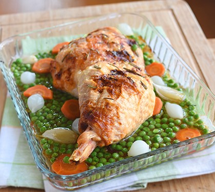 Recette de Cuisse de dinde au four et sa jardinière de légumes