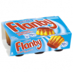 Flanby vanille coulis caramel