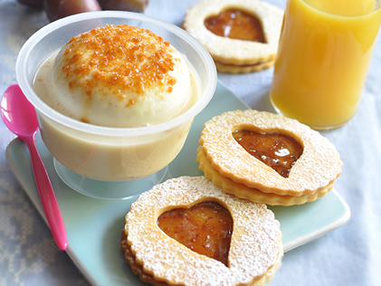 Recette de Sablés aux quetsches et Ile Flottante La Laitière