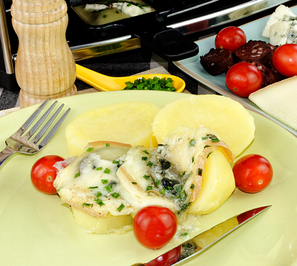 Recette de Raclette aveyronnaise de boudin noir au roquefort