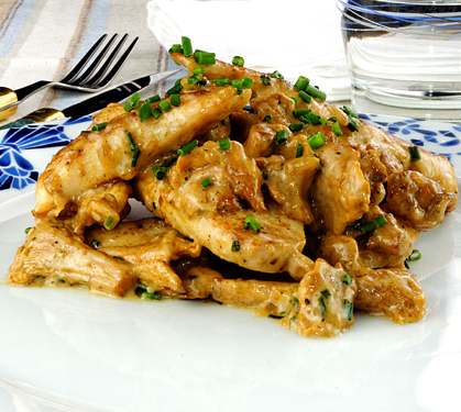 Recette de Aiguillettes de volailles aux girolles