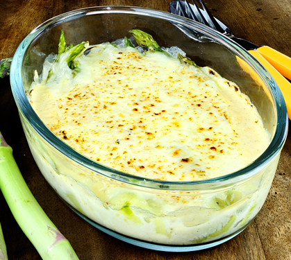 Recette de Gratin d'asperges au Cantal