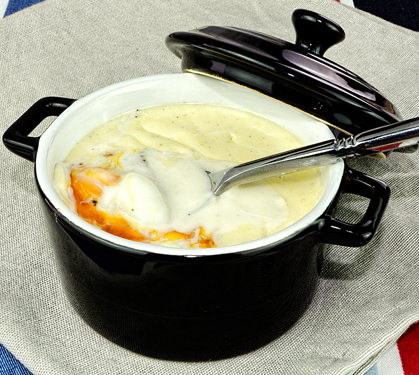 Recette de Oeuf Cocotte à la muscade et au Roquefort 