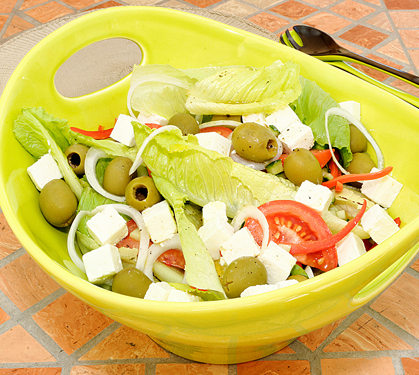 Recette de Salade au fromage de brebis Salakis