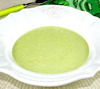 Recette de Velouté de petits pois nouveaux au roquefort