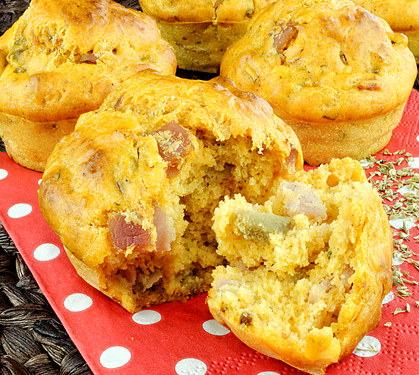 Recette de Muffins jambon champignons