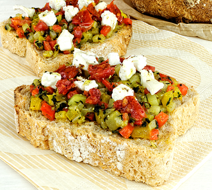 Recette de Tartines de légumes et chèvre