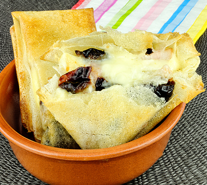 Recette de Croustillant de Brie de Meaux aux lardons et pruneaux