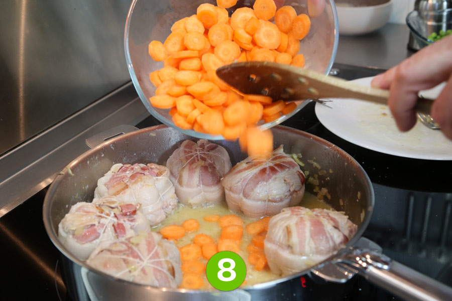 Recette de Paupiettes de veau, petits pois et carottes