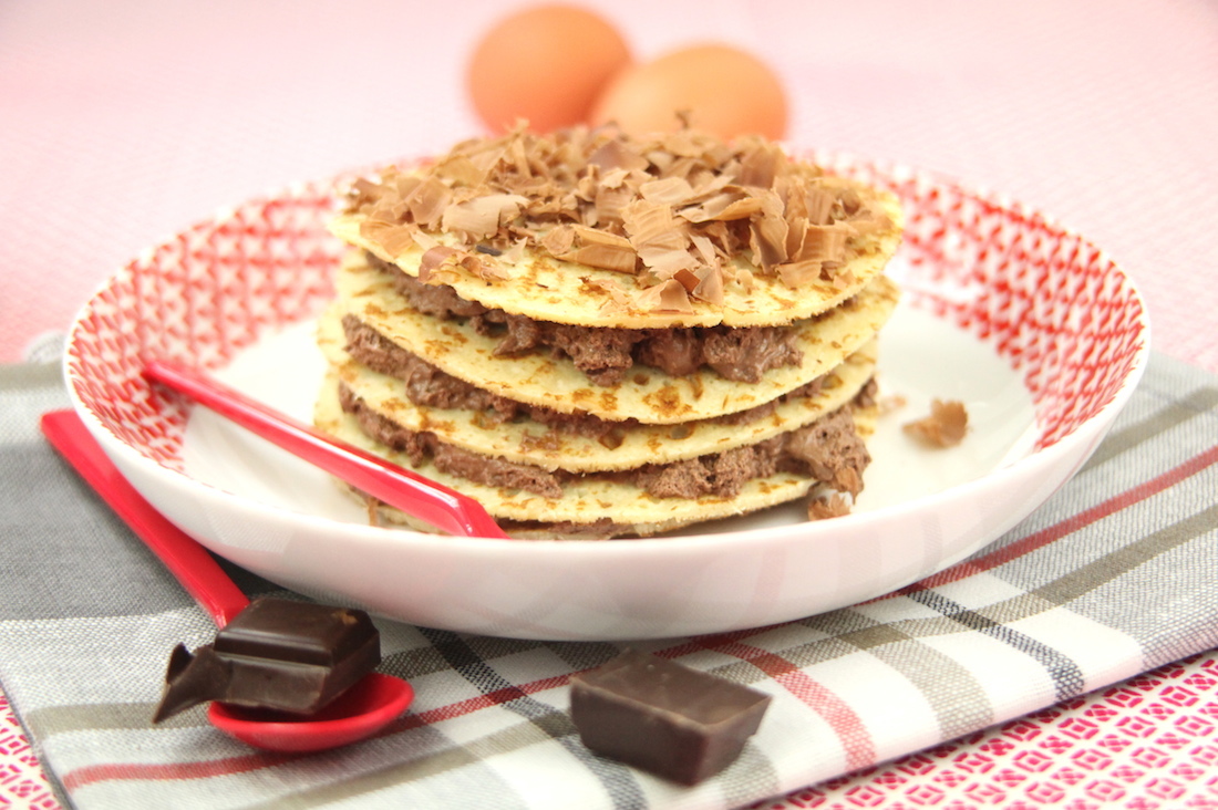 Recette de Petit gâteau de crêpes au chocolat