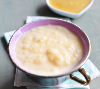 Recette de Riz au lait coulis de prune