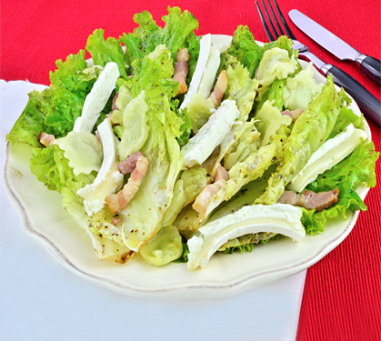 Recette de Salade de lard rôti et ravioles de Romans