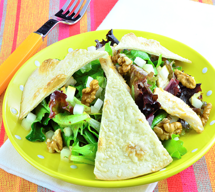 Recette de Salade de poulet à la tortilla gratinée