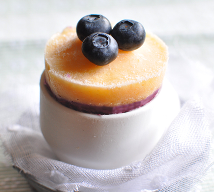 Recette de Soufflés Glacés aux Myrtilles et aux Pêches