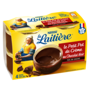 Petit pot de crème Chocolat noir La Laitière x4