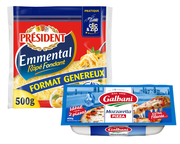 Mozzarella Pizza Galbani 400g & Emmental râpé Président 500g