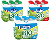 Lactel Bio 6x1L écrémé, demi-écrémé ou entier