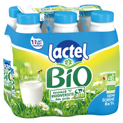 Lactel BIO demi-écrémé 6x1L