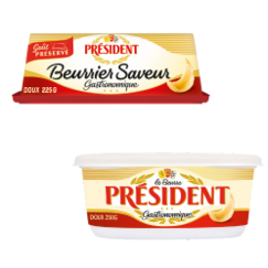 Beurre gastronomique doux Président 250g