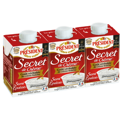 Secret de crème 25% UHT semi épaisse Président (3x20cl)